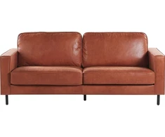 Beliani 3 vietų sofa SAVALEN ekologiška oda, auksinė ruda