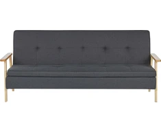 Beliani Trivietė išskleidžiama sofa TJORN tamsiai pilka