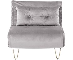 Beliani Vienvietė išskleidžiama sofa VESTFOLD, veliūrinė, pilka