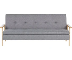 Beliani Trivietė išskleidžiama sofa TJORN šviesiai pilka