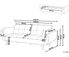 Beliani ASBY 3 vietų išskleidžiama sofa, veliūras, žalia