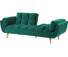 Beliani ASBY 3 vietų išskleidžiama sofa, veliūras, žalia