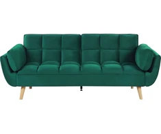 Beliani ASBY 3 vietų išskleidžiama sofa, veliūras, žalia