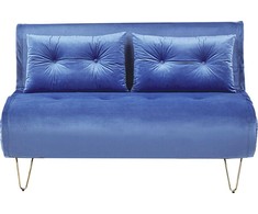 Beliani Dvivietė sofa lova VESTFOLD veliūrinė, tamsiai mėlyna