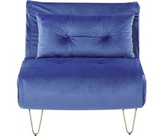 Beliani Viengulė išskleidžiama sofa VESTFOLD, veliūras, tamsiai mėlyna