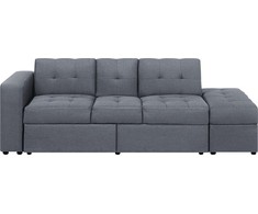 Beliani Trivietė išskleidžiama sofa FALSTER tamsiai pilka su daiktadėže
