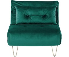 Fotelis Beliani Vienvietė išskleidžiama sofa VESTFOLD, tamsiai žalios spalvos veliūras