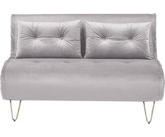Beliani Dvivietė išskleidžiama sofa VESTFOLD, pilkas veliūras