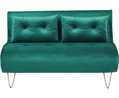 Beliani Dvivietė išskleidžiama sofa VESTFOLD, veliūras, tamsiai žalia