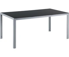 Shumee Beliani Stół sodo CATANIA 160 cm 91 cm Szkło Juodas