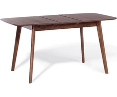 Beliani Išskleidžiamas valgomojo stalas MADOX tamsaus riešutmedžio spalvos, 120/150 cm, 75 cm