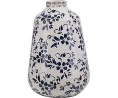 Shumee Gėlių vaza 25 cm balta su mėlyna MARONIA