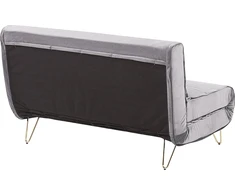 Beliani Dvivietė išskleidžiama sofa VESTFOLD, pilkas veliūras