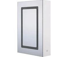 Beliani Pakabinama vonios kambario spintelė su LED veidrodžiu CONDOR 40 cm 60 cm balta