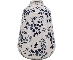 Shumee Gėlių vaza 20 cm balta su mėlyna MARONIA
