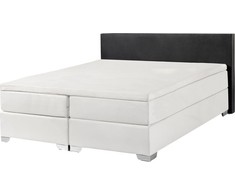 Beliani Kontinentinė lova iš dirbtinės odos PRESIDENT 160 x 200 cm juoda/balta