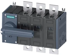 Siemens 3P jungiklio atjungiklis wlk3 315A rotacinis saugiklis pilkas priekinis montavimas kairysis srieginis plokščias pajungimas 3KD4032-0PE10-0