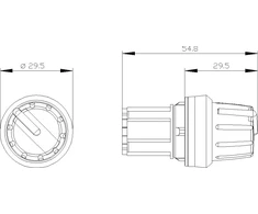 Siemens 4 padėčių jungiklis 22mm sukama rankenėlė 360st 4x90st plastikas be savaiminio grįžimo SIRIUS ACT (3SU1000-2AS60-0AA0)