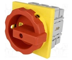 Siemens Kumštelinis jungiklis 0-1 3P 100A įmontuotas geltonas/raudonas IP65 (3LD2704-0TK53)