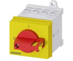 Siemens Kumštelinis jungiklis 0-1 3P 16A bėgiui, geltonas/raudonas, IP44 (3LD2030-0TK13)