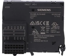 Siemens BF5F2 AS-I A/B pavaldinių blokas, 4 įėjimai ir 3 išėjimai, juodi įėjimai/išėjimai su spyruokliniais gnybtais, skirti montuoti 3SU1400-2EJ10-6AA0 korpuse