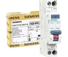 Siemens Liekamosios srovės pertraukiklis 2P 16A B 0,03A tipas AC 5SV1316-0KK16