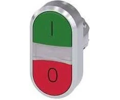 Siemens Dvigubas mygtukų jungiklis 22 mm žalias /I/ ir raudonas /O/ su foniniu apšvietimu (3SU1051-3AB42-0AK0)