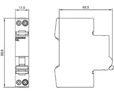 „Siemens 5SL6016-7MC“ viršsrovės grandinės pertraukiklis su „SENTRONcom WIFI“ matavimu ir ryšiu, AC 230V, 6KA, 1+N charakteristika, C, 16A, TRMS