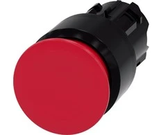 Siemens Grybų mygtukas 22mm, apvalus, raudonas plastikas, 30mm, savaime negrįžtantis, atrakinamas traukiant 3SU1000-1AA20-0AA0