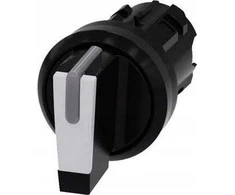 Siemens Jungiklis su apšvietimu 22 mm apvalus plastikinis juodas/baltas kr rašiklis 3 padėtys i-o-ii 3SU1002-2BL60-0AA0