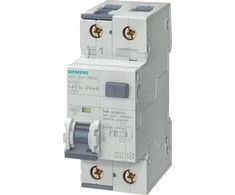 Siemens Kombinuotas grandinės pertraukiklis RCBO tipo A 30mA 10kA 1+N B10A 5SU1354-6KK10