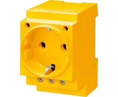 Siemens Modulio lizdas 2P + Z 16A 230V Šuko geltonojo bėgio 5TE6810