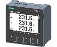 Siemens PAC3220 tinklo parametrų matuoklis su energijos skaitikliu x/1A arba x/5A AC MODBUS TCP/IP 24-60 V DC / 100-250V 7KM3220-1BA01-1EA