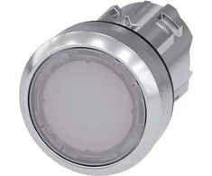 Siemens Mygtukinis valdiklis 22 mm, baltas su foniniu apšvietimu, savaiminio grįžimo, metalinis, IP69k, „Sirius ACT“ (3SU1051-0AB60-0AA0)