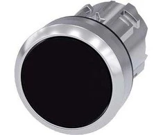 Siemens 22 mm juodas mygtukas su metaline grįžtimi Sirius ACT (3SU1050- 0AB10- 0AA0)