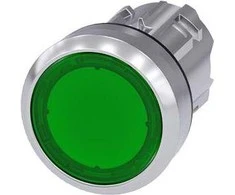 Siemens 22mm žalias mygtukas su vidinio metalo IP69k Sirius ACT (3SU1051-0AB40-0AA0)