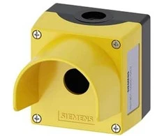 Siemens Kasetės korpusas, 1 skylė, 22 mm, juodas/geltonas, su M20 flanšu, IP69k, Sirius ACT (3SU1801-0AA00-0AC2)