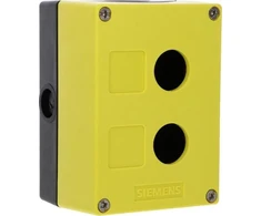 Siemens Valdymo korpusas 22 mm apvaliems aparatams, plastikas, geltona, 2 valdymo taškai, iš plastiko 3SU1802-0AA00-0AB2