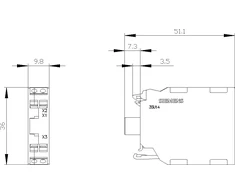 Siemens LED bloko laikiklis 3 spalvos raudona-geltona-žalia 24V AC-DC priekinis montavimas spyruokliniai gnybtai SIRIUS ACT 3SU1401-1BB24-3AA0