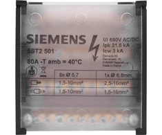 Siemens Paskirstymo blokas 80A 4P 500V 1x6-16mm2 + 8x4-10mm2 DIN 5ST2501