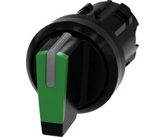 Siemens Jungiklis 22mm, apvalus, juodas/žalias plastikinis. rašiklis 3 poz. I-0-II be savaiminio grąžinimo 3SU1002-2BL40-0AA0