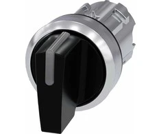 Siemens Jungiklis su foninio apšvietimo parinktimi 22 mm apvalus metalinis juodas trumpas rašiklis 3 pozicijų. I-O-II be savaiminio grąžinimo 3SU1052-2BL10-0AA0