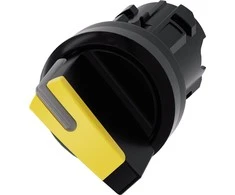 Siemens Jungiklis su apšvietimo parinktimi 22 mm apvalus plastikinis juodas/geltonas kr rašiklis 2 padėtys o-i 3SU1002-2BF30-0AA0