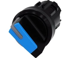 Siemens Jungiklis su apšvietimo parinktimi 22 mm apvalus plastikinis juodas/mėlynas kr rašiklis 2 padėtys o-i 3SU1002-2BF50-0AA0