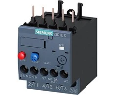 SIEMENS terminės relės nustatymo diapazonas 1,4–2,0 A, 1NO+1NC, 10 klasė, kontaktoriaus dydis S00, srieginė jungtis