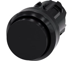Siemens Aukštas mygtukas 22 mm apvalus plastikinis juodas su spyruokliniu grąžinimu 3SU1000-0BB10-0AA0