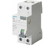 Siemens Liekamosios srovės grandinės pertraukiklis su viršsrovės elementu RCBO, tipas AC, 2P 25kA, 230V, 30m A5SV4312-0KL