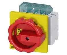 Siemens Pagrindinis/avarainis jungiklis 3 padėčių su pagalbiniais kontaktais 1NO+1NC 7,5kW AC23 5,5kW AC-3 (3LD2003-1TP53)