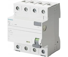 Siemens SENTRON liekamosios srovės grandinės pertraukiklis A tipas IN=25A 3+N 30MA 400V 4MM N kairėje