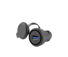 Siemens USB 3.0 lizdas 22 mm skylei, juodo plastiko su dangteliu /reikalingas laikiklis/ 3SU1900-0GA10-0AA0